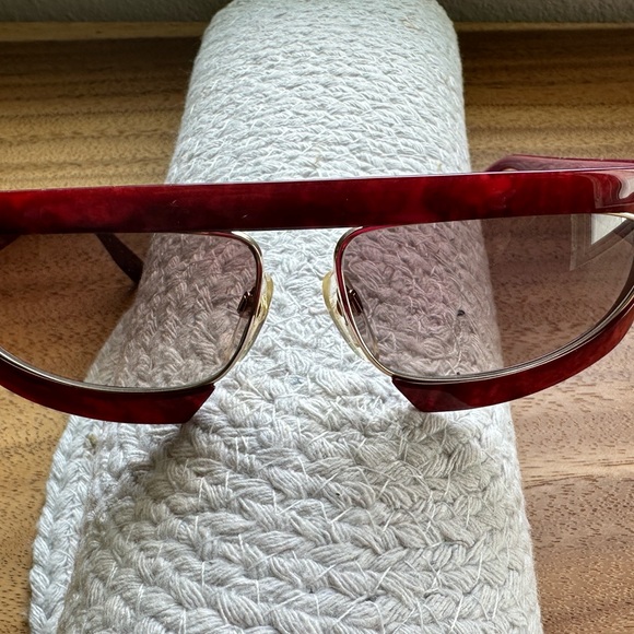 Vintage 80’s Silhouette Mask Lenses Red Marble/gold accents-M8020/V6053 Austria - Picture 5 of 12